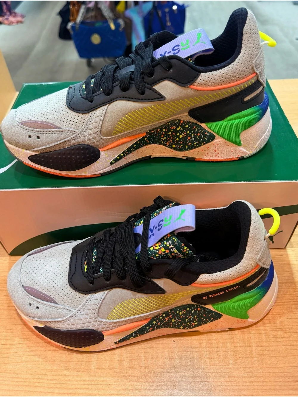 Puma Kids Gray Sneakers with Multicolor Accents